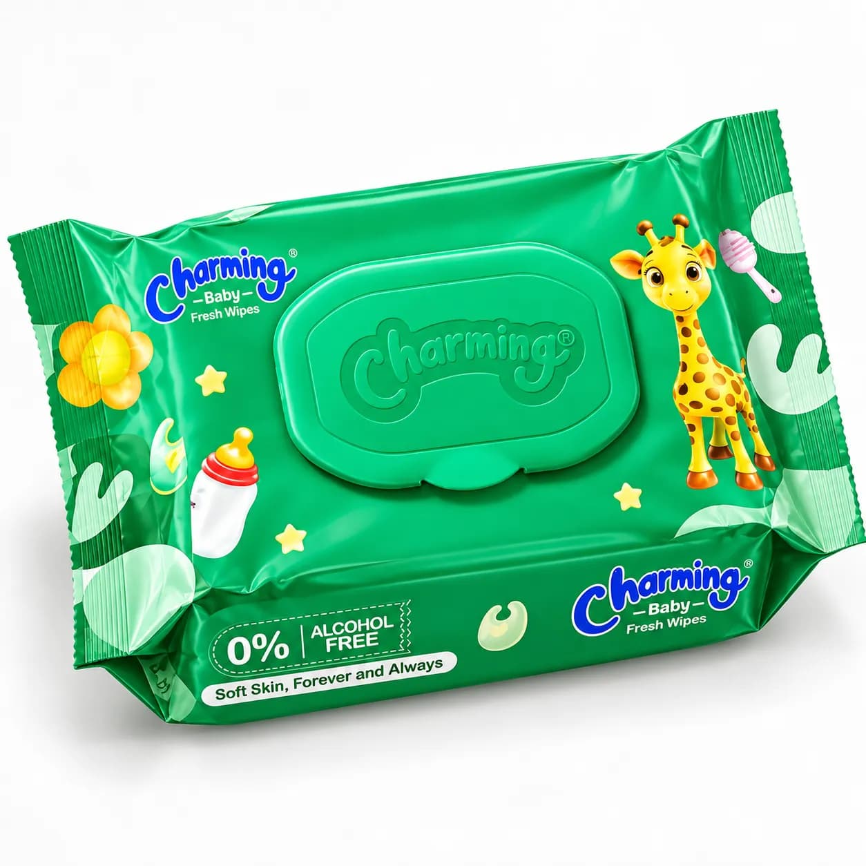Charming Baby Fresh Wipes – Green Pack | Alcohol-Free Baby Wipes