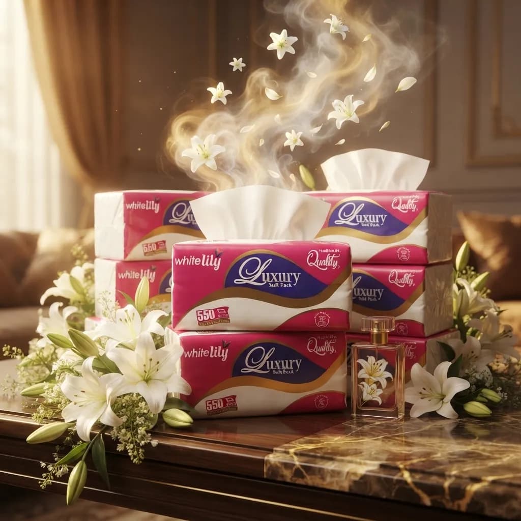 White Lily Luxury Soft Pack Facial Tissues 2 Ply – 550 Sheets