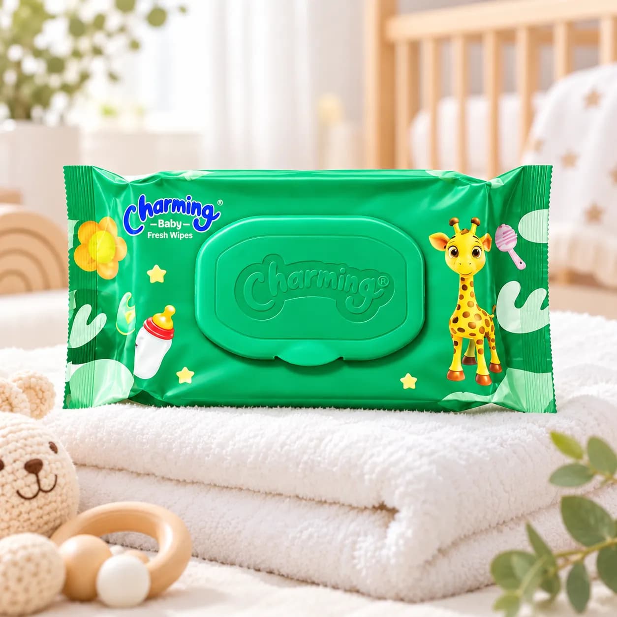 Charming Baby Fresh Wipes – Green Pack | Alcohol-Free Baby Wipes